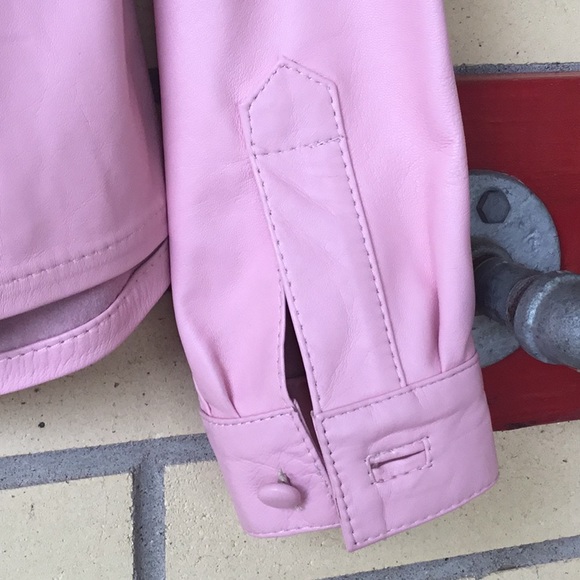 Uru Recoleta Leather Shirt Style Pink Jacket - Picture 3 of 10
